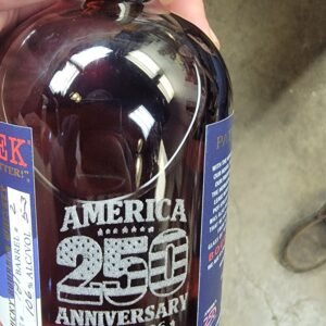 250 Anniversary of America- Patriotic 'Meri- C.O.B. ETCHED BOTTLE WE DON'T SHIP THIS PRODUCT!